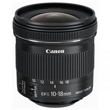 Canon Obiectiv Canon 10-18/4.5-5.6 Is Stm Ef-S + Parasolar + Laveta
