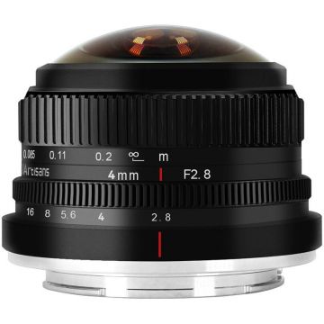 7Artisans Obiectiv Manual 7Artisans 4mm f/2.8 Fisheye pentru Olympus si Panasonic MFT M4/3-mount