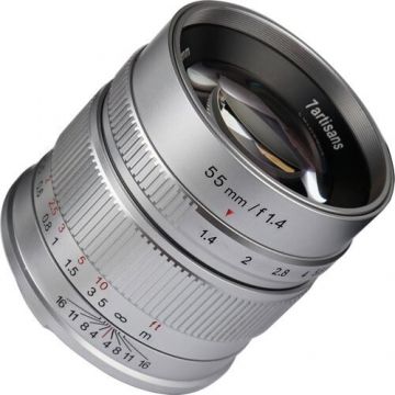 7Artisans Obiectiv manual 7artisans 55mm F1.4 Silver pentru Canon EF-M