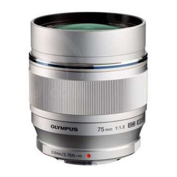 OLYMPUS Obiectiv Foto Olympus M.Zuiko Digital ED 75mm F -1.8, Montura Micro Four Thirds, Silver