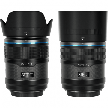 Sirui Sirui Sniper Lens APS-C AF Kit 16 & 75mm F1.2 X-Mount Black Carbon