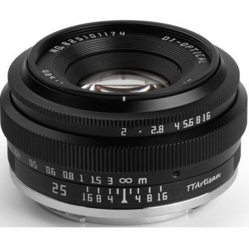 TTArtisan Obiectiv manual TTArtisan 25mm F2 negru Fuji FX