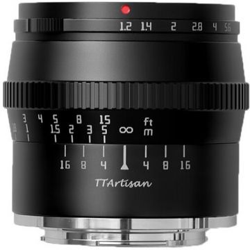 TTArtisan Obiectiv manual TTArtisan 50mm F1.2 negru pentru Canon EOS-M Mount