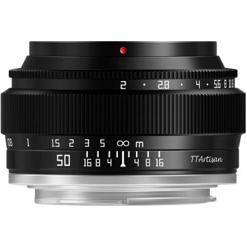 TTArtisan Obiectiv manual TTArtisan Full-Frame 50mm F2 negru pentru FujiFilm FX-mount
