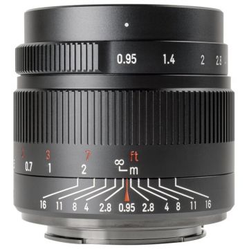 7Artisans Obiectiv manual 7Artisans, 35mm, F0.95, pentru Canon EOS-M mount, Negru