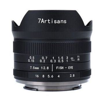 7Artisans Obiectiv manual 7Artisans 7.5mm F2.8 Mark II Fisheye pentru Canon EOS-M Mount 7Artisans Obiectiv manual 7Artisans 7.5mm F2.8 Mark II Fisheye pentru Canon EOS-M Mount