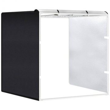 Mini Studio Portabil PU5083EU Pliabil 80CM 4 Fundaluri si Lumini Incluse Negru