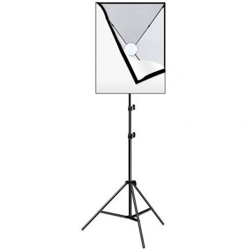 Trepied cu Iluminare Softbox PU5070EU  1 LED 30W 5700K 50x70cm Negru